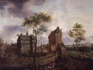 Stadsportarna i Malines (olja på duk) av Gerard Philippe Colin