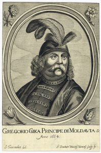 Grigore I Ghica (Ghika) (1628-1675), Prince of Wallachia par Bouttats, Gerard (ca 1630-efter 1668). Kopparstick, ca 1664, Privat samling av Gerard Bouttats
