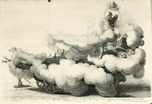 Segertvist om luft och vatten. Glädjefylld fest på hästryggen - Vagnen (1667) av Gerard Bouttats