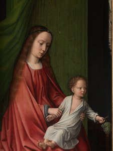 Detalj av en yttre panel av Kristi dop, ca 1502-08 (olja på panel) av Gerard David