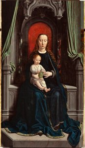 Tronande Madonna med barn eller Madonna av druvor, centralpanelen på Cervara-altartavlan