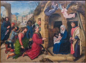 Tyska: Die Anbetung der Könige (kopia efter Hugo van der Goes) Magikernas tillbedjan av Gerard David
