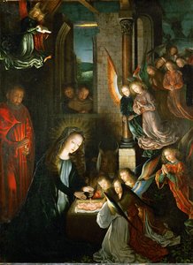 Holy Night (målning på ek) av Gerard David