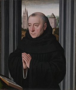 Porträtt av en munk, tidigt 1500-tal (olja på trä) av Gerard David