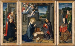 Födelsekyrkan med donatorer och heliga Jerome och Leonard, ca 1510–1515 (olja på duk) av Gerard David