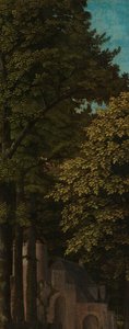 Utsikt i en skog, yttre vänstra flygeln på en triptyk av Gerard David