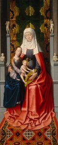 Saint Anne-altartavlan: Saint Anne med jungfrun och barnet [mittpanelen] av Gerard David and Workshop
