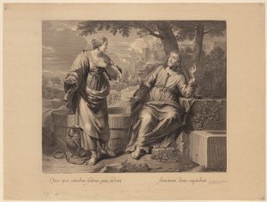 Kristus och den samariska kvinnan vid brunnen av Gérard Edelinck
