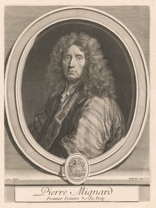 Pierre Mignard, ur boken Les hommes illustres qui ont paru en France pendant ce siècle, vol. II, av Charles Perrault (Berömda män som framträdde i Frankrike under detta århundrade, vol. II) av Gérard Edelinck