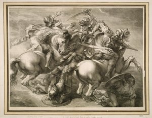 Slaget om de fyra ryttarna (slaget vid Anghiari) av Gérard Edelinck