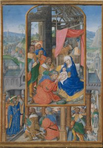 Manuskriptbelysning med tillbedjan av männen, ca. 1515-25.
