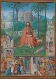 Manuskriptbelysning med scener ur Johannes Döparens liv, ca. 1515.