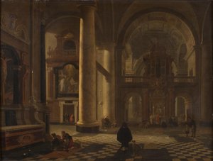 Interiör av en katolsk kyrka