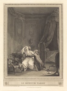 Sen omvändelse av Gerard Rene Le Vilain after Nicolas Lavreince