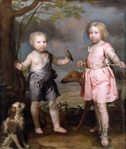Lord John Hay och Charles, Master of Yester (senare tredje markisen av Tweeddale) c.1670