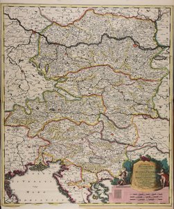 Circuli Austriaci orientalior pars in qua Austria propria et ab ea dependentes tum ducatus Stiriae, Carintiae, Carniolae tum comitatus hisce inclusi Cillensis et Goritiae singuli subdivisi av Gerard Valck