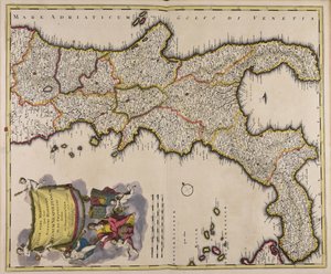 Italiae pars meridionalis quae nunc sceptri Hispanici regnum Neapolitanum in XII provincias divisum av Gerard Valck