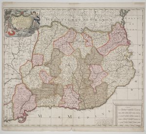 Furstendömet Katalonien, ca 1702 (handfärgad etsning) av Gerard Valck