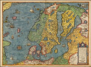 1593 års karta över Nordeuropa av Gerard de Jode av Gerard de Jode