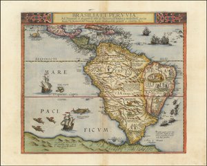 Karta över Sydamerika, 1593 av Gerard de Jode