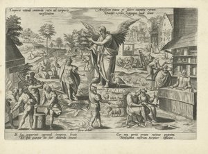 Fader Tid mitt i scener av mänskliga sysselsättningar och aktiviteter Temporis utendi commoda ratio ad corporis neceßitatem (...) (titel på objekt) Moralizing Allegories of Time (serietitel)