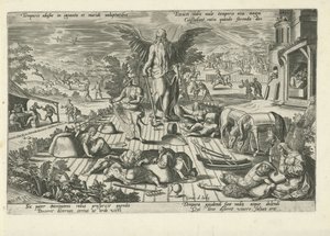 Fader Tid mitt i scener av dåligt beteende Temporis abusus in ignauta et muridi uoluptatibus (...) (titel på objekt) Moralizing Allegories of Time (serietitel) av Gerard de Jode