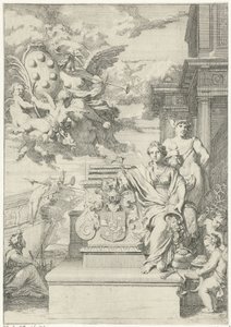 Allegori över handeln och De Medicis familjevapen av Gerard de Lairesse