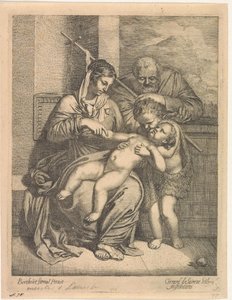 Den heliga familjen med Johannes Döparen av Gerard de Lairesse