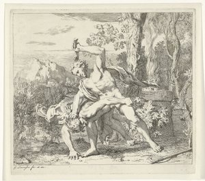 Kain dödar Abel Scener från Genesis av Gerard de Lairesse