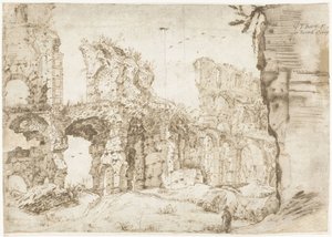 Ruinerna av Colosseum, Rom, sett inifrån