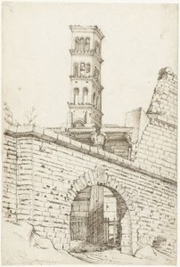 Mars Ultors tempel och Pantani-bågen i Augustus Forum och San Basilio-tornet av Gerard ter Borch (I)
