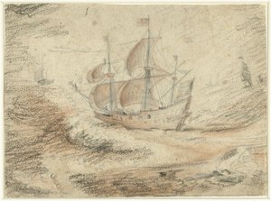Segelfartyg till havs av Gerard ter Borch (II) (possibly)