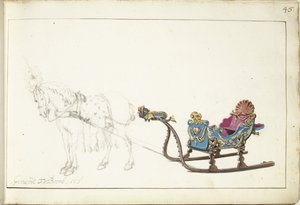 Häst och släde av Gerard ter Borch (II) (signed by artist)