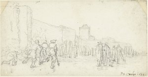 Isunderhållning på Zijlpoort i Haarlem av Gerard ter Borch (II)