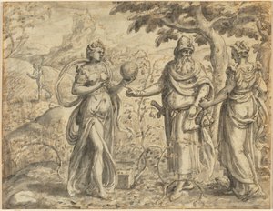 Fröet mottaget bland törnarna, från liknelsen om såmannen, ca. 1573.
