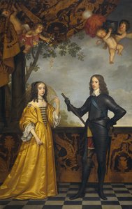 Dubbelporträtt av Vilhelm II (1626-1650), Prins av Orange, och hans hustru Mary Stuart (1631-1660).