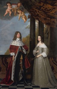 Porträtt av Friedrich Wilhelm (1620-88), kurfursten av Brandenburg, och hans hustru Louise Henriette (1627-67), grevinnan av Orange-Nassau