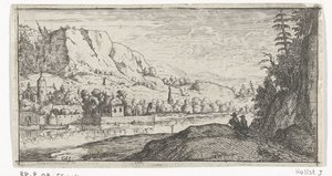 Flod i ett bergslandskap av Gerard van Honthorst