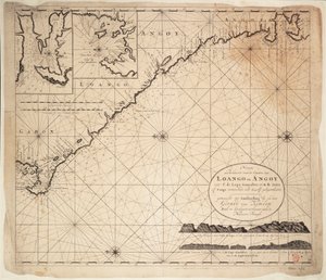 Karta över Guineabukten, Afrika, början av 1700-talet (gravyr)