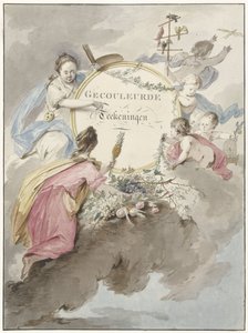 Titelsida för konstbok med färgade teckningar (titel på objekt)