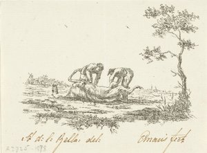 Två hästskinnare skinnarna av Gerardus Emaus de Micault (signed by artist)
