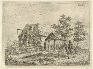 Kavallerist på gården Hästartilleristen och bonden av Gerardus Emaus de Micault