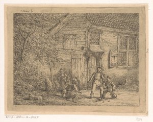 Barn nickar Bollspelaren av Gerardus Emaus de Micault