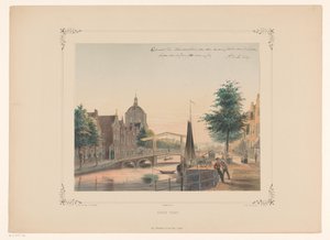 Utsikt över Oude Vest i Leiden Gammal väst (titel på objekt)