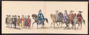 Masquerade of the Leiden Students, 1875 (skylt 15) Maskerad som hölls av medlemmarna i Leidens studentkår den 15 juni 1875 för att fira 300-årsjubileet av Leidsche Hoogeschool, föreställande Leidsche Hoogeschool, avbildad i av Gerardus Johannes Bos