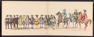 Masquerade of the Leiden Students, 1875 (skylt 16) Maskerad som hölls av medlemmarna i Leidens studentkår den 15 juni 1875 för att fira 300-årsjubileet av Leidsche Hoogeschool, som representerar Leidsche Hoogeschool, avbildad i av Gerardus Johannes Bos