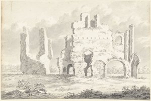 Ruin av klostret Rijnsburg av Gerardus Johannes Verburgh