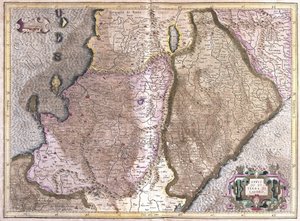 Abruzzo och Kampanien, Italien (gravyr av Gerardus Mercator