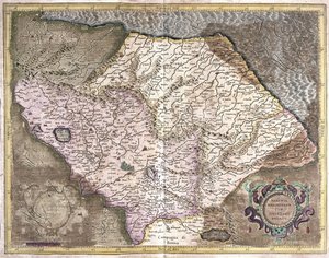 Ancona och Spoleto, Italien (gravyr av Gerardus Mercator