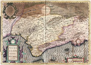 Andalusien, Spanien (gravyr av Gerardus Mercator